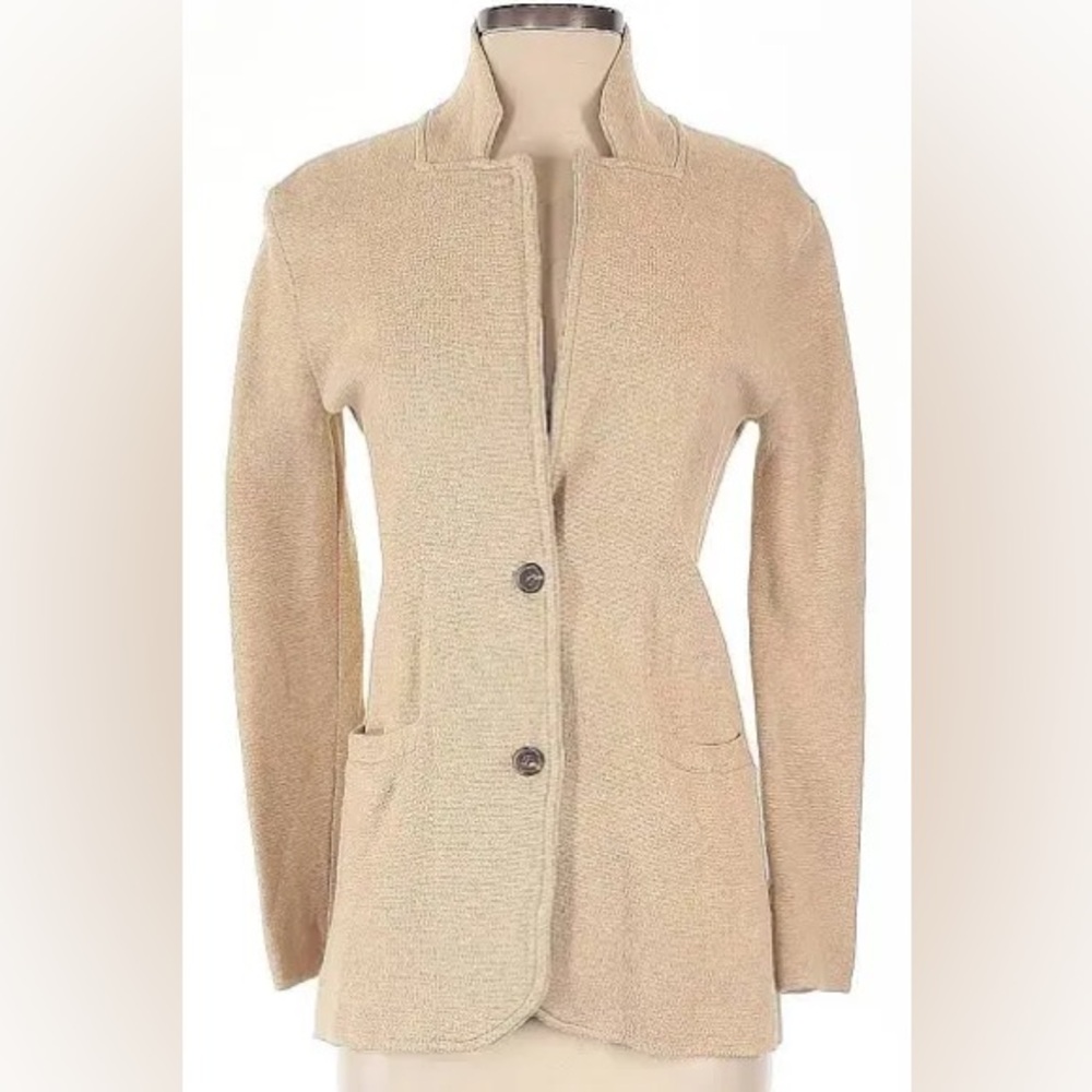 J. Crew Tan Knit Blazer Tailored Elegance. Never been worn.